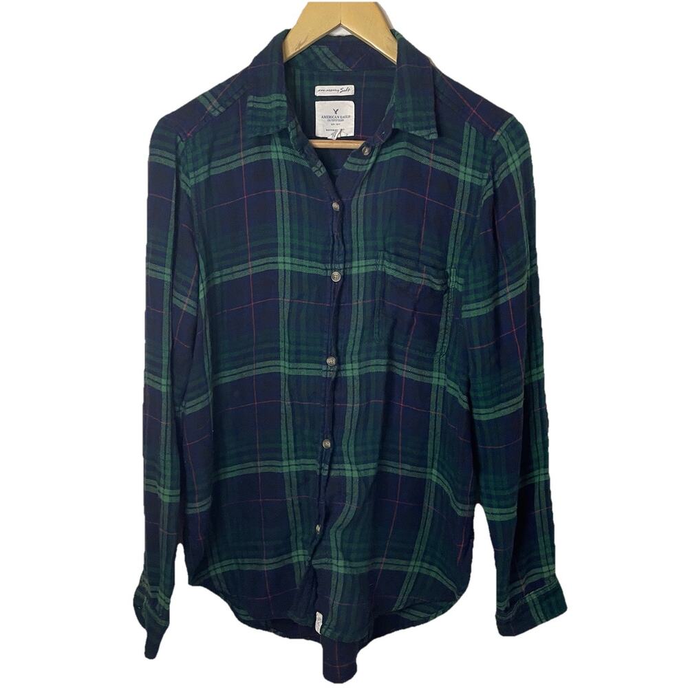 Abercrombie & Fitch Ahhhmazingly Soft ButtonUp Plaid Flannel Boyfriend Fit Sz M